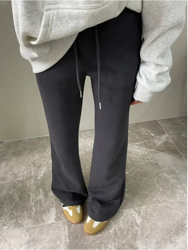 腰圍彈性喇叭褲-兩色預購