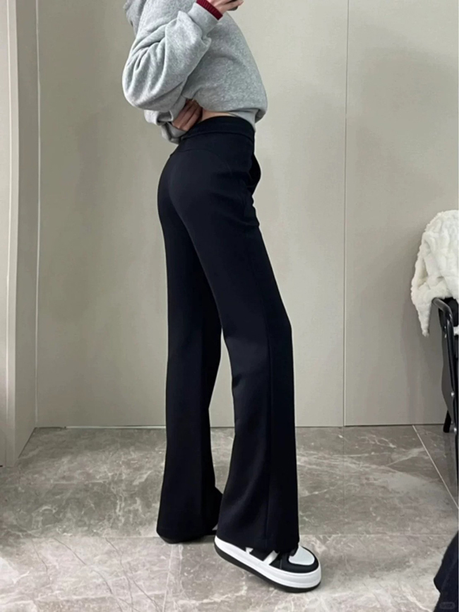 腰圍彈性喇叭褲-兩色預購