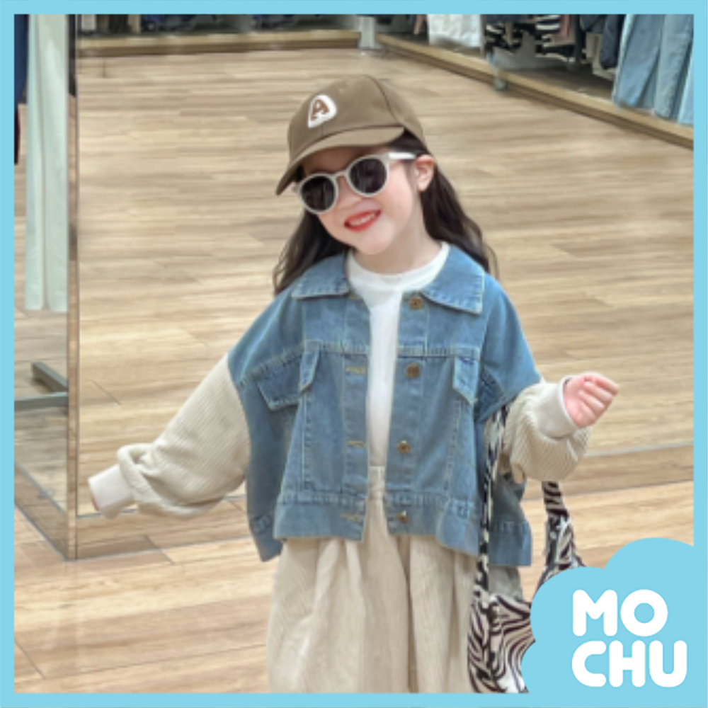 牛仔拼接寬版外套