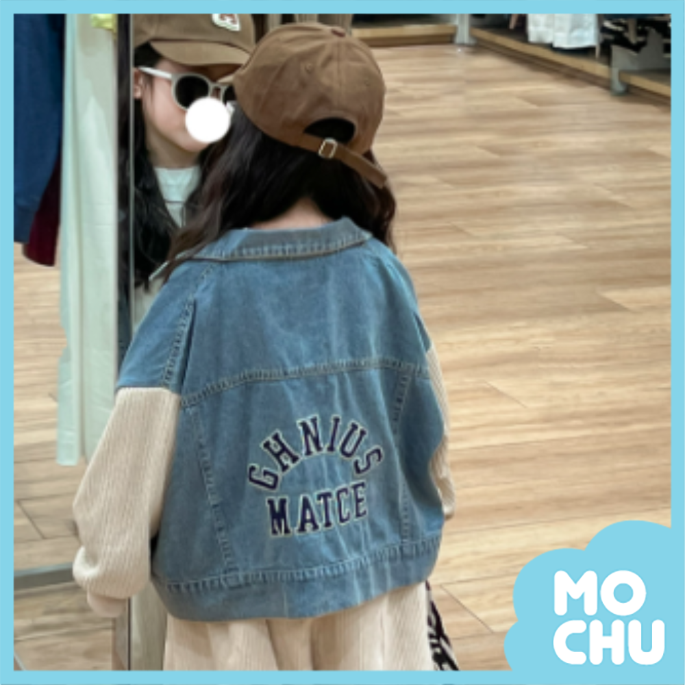 牛仔拼接寬版外套