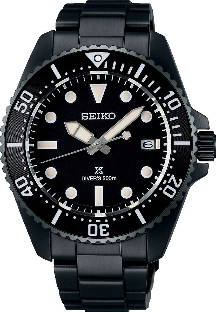 萬年鐘錶 - SEIKO PROSPEX  全黑系列太陽能潛水錶 SNE599P1 / V157-00A0SD 錶徑41MM