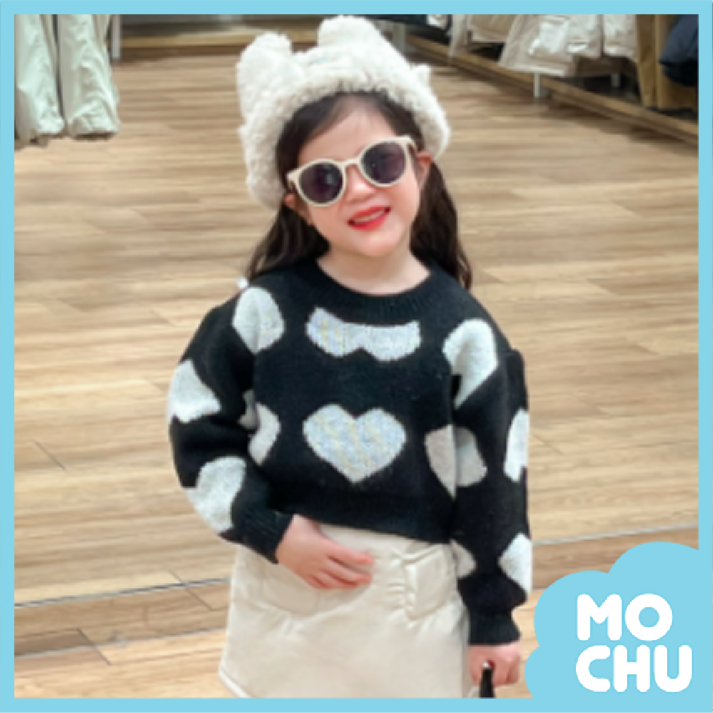 白愛心針織上衣