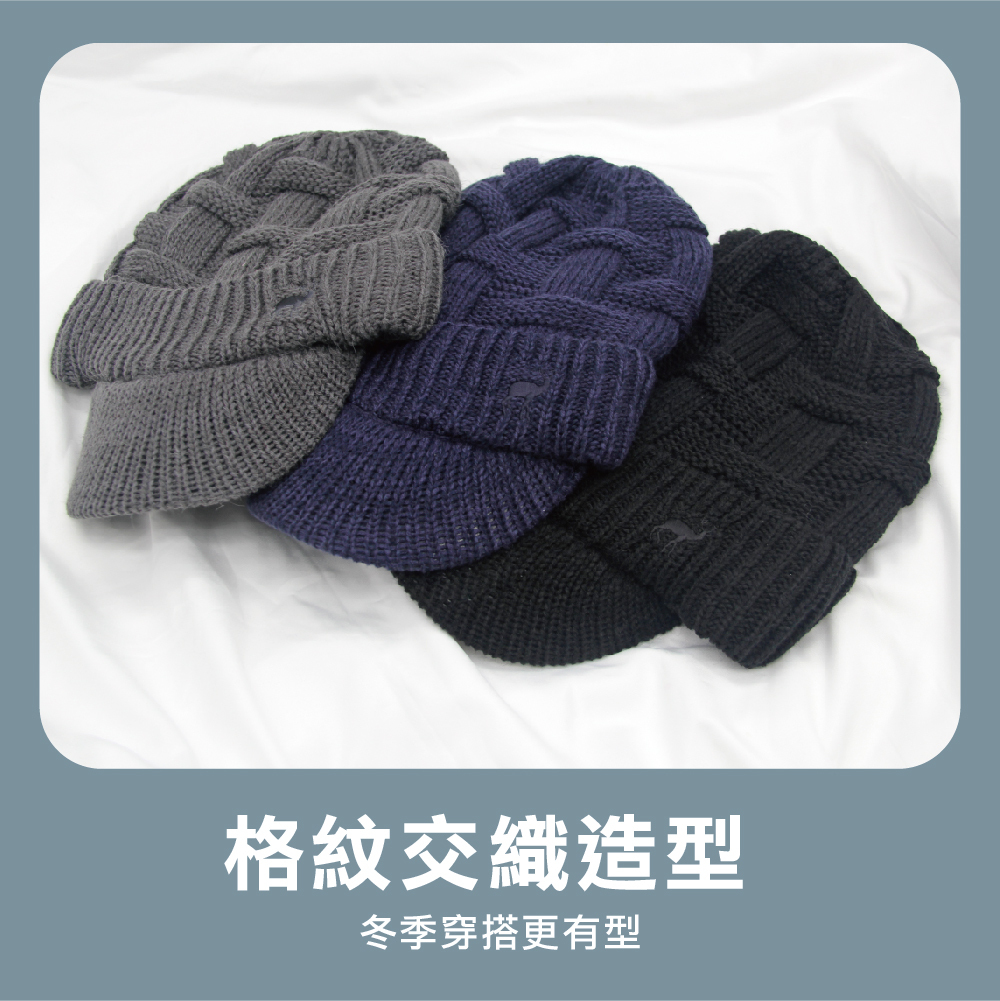 【肌暖】台灣製 四色格紋刺繡雙層保暖鴨舌帽丨H1543T