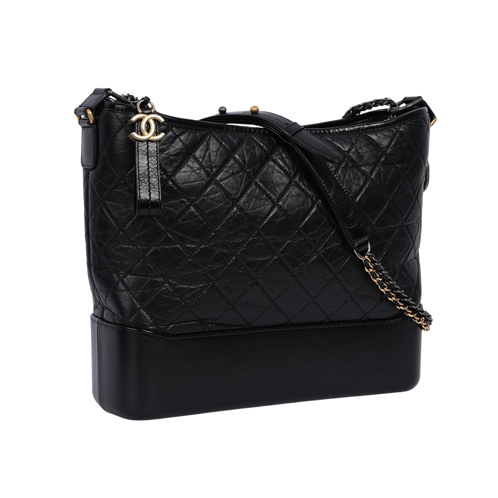 【CHANEL】Gabrielle HoBo菱格紋小牛皮流浪包(大款)