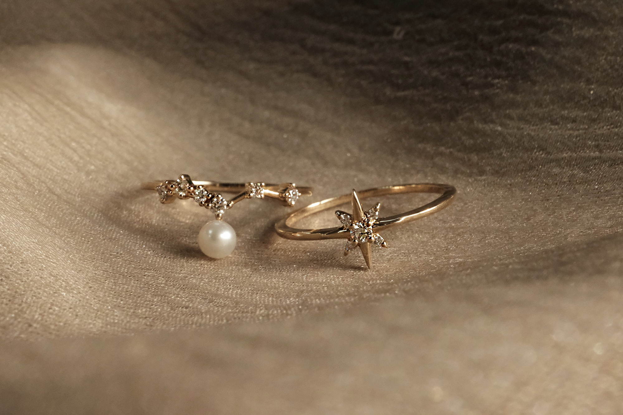 14K,純K,戒指,輕奢珠寶,天然鑽石,真鑽,星芒,星星