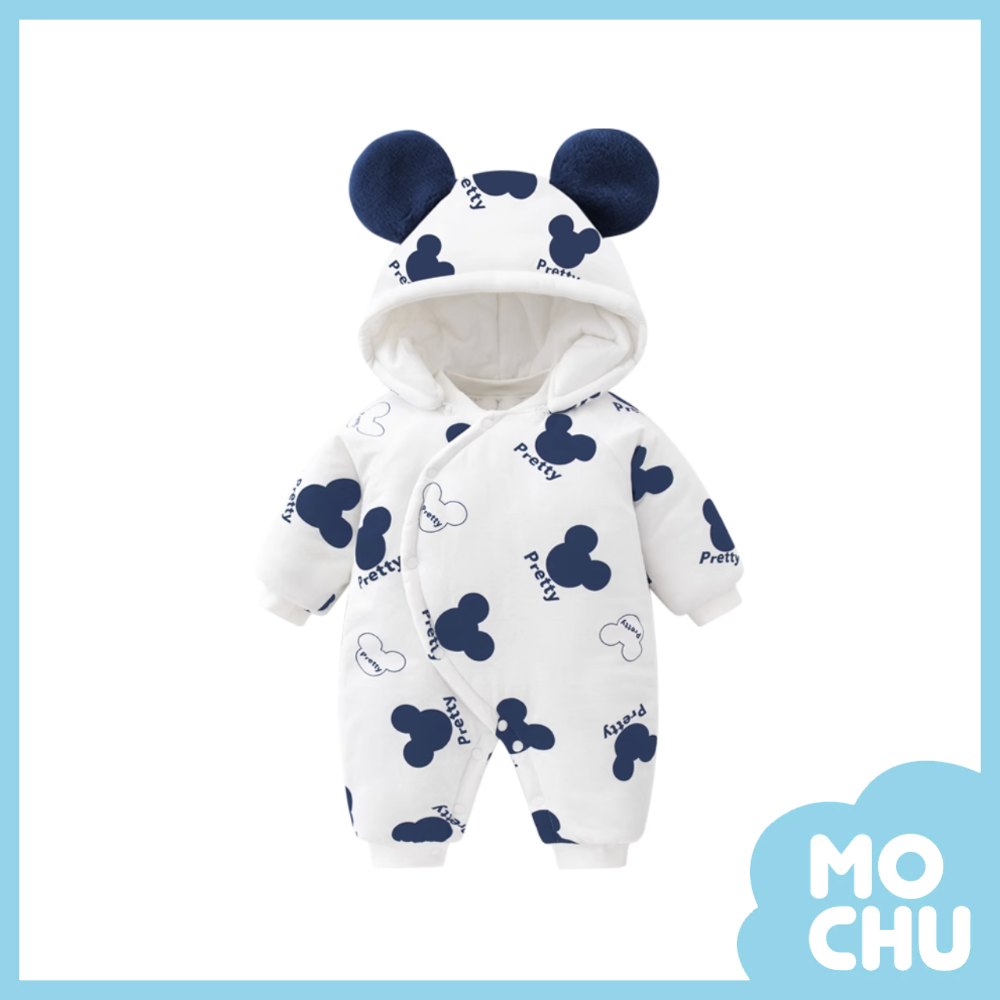 (90cm現貨)圈圈鼠加絨加厚連身衣