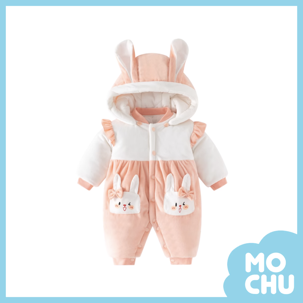 公主小粉兔加絨加厚連身衣