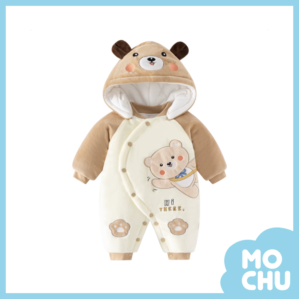 書包熊加絨加厚連身衣