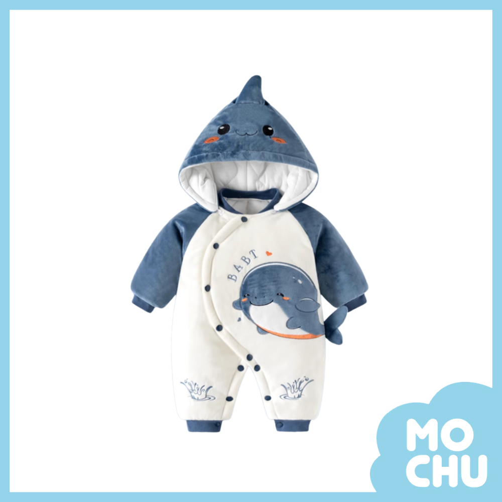 小鯨魚加絨加厚連身衣