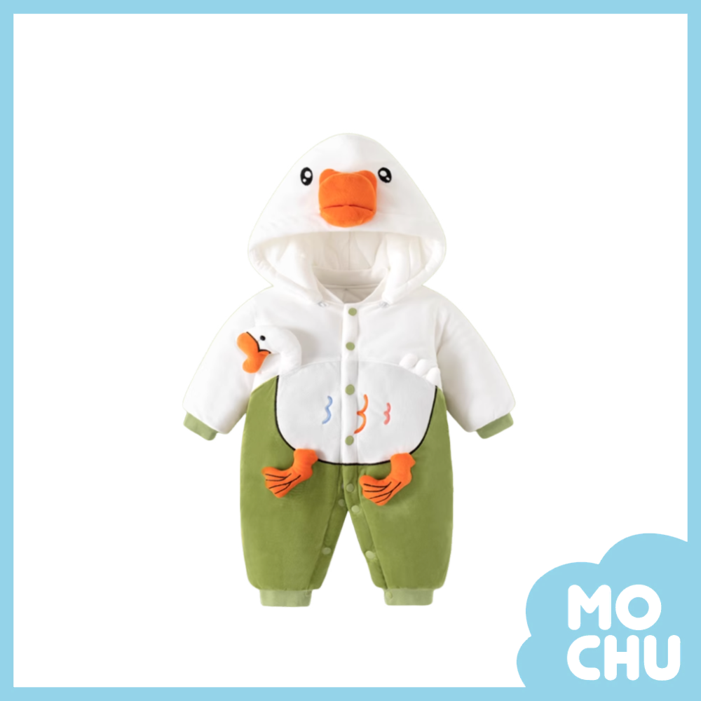 大白鵝加絨加厚連身衣