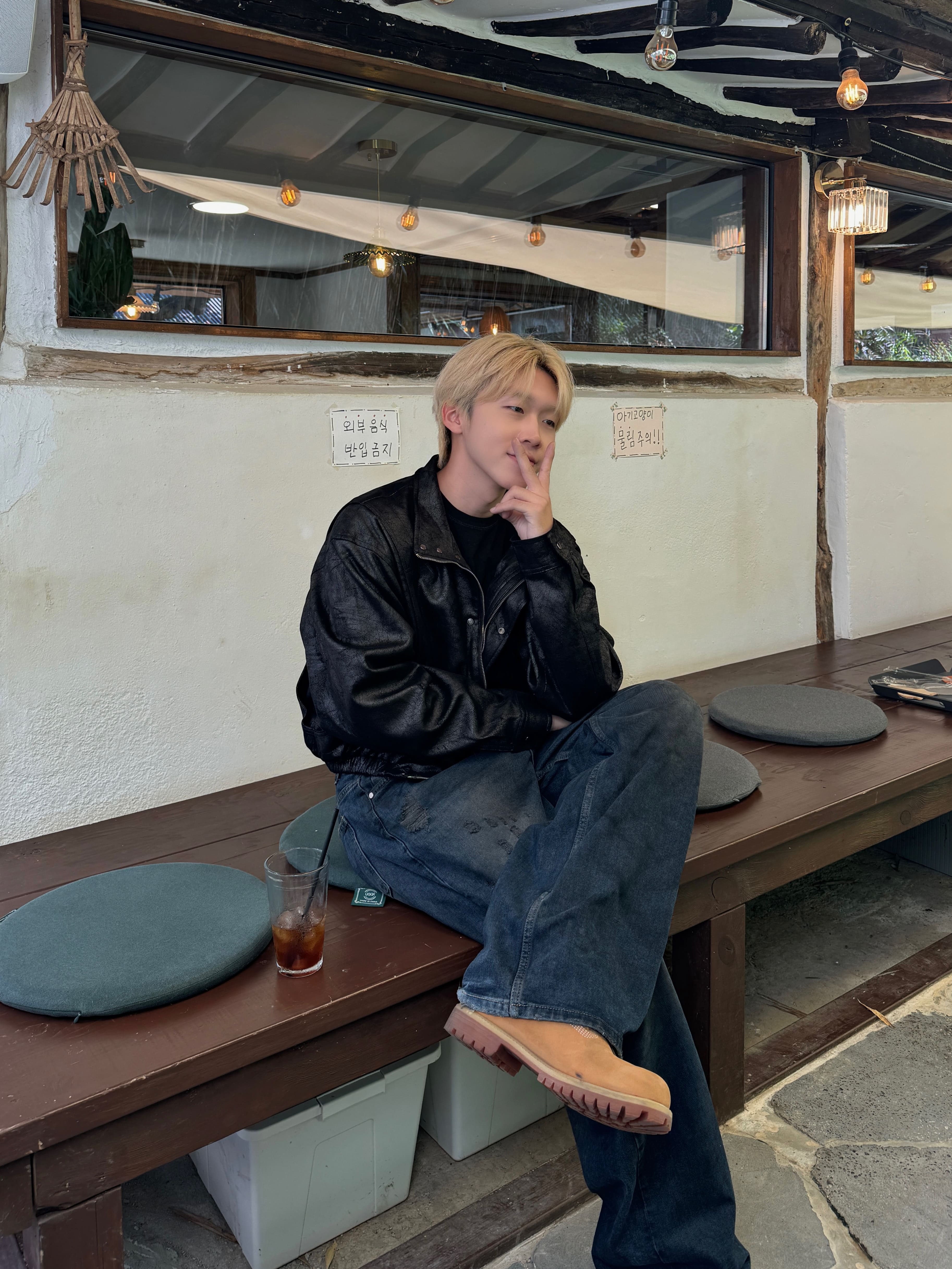 裂紋造型 現代感 裁片 短版 麂皮 皮革 外套（現貨）