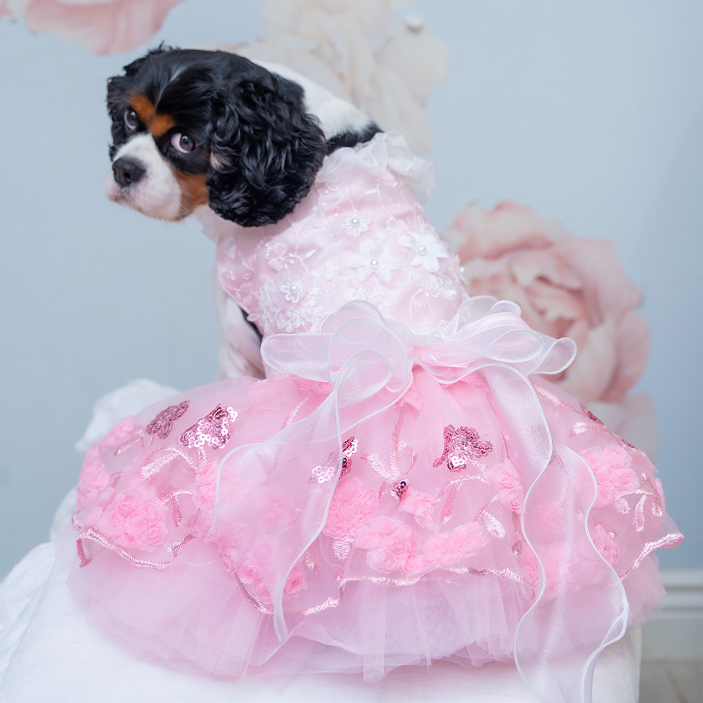 Pink Flower Big Bow Dress