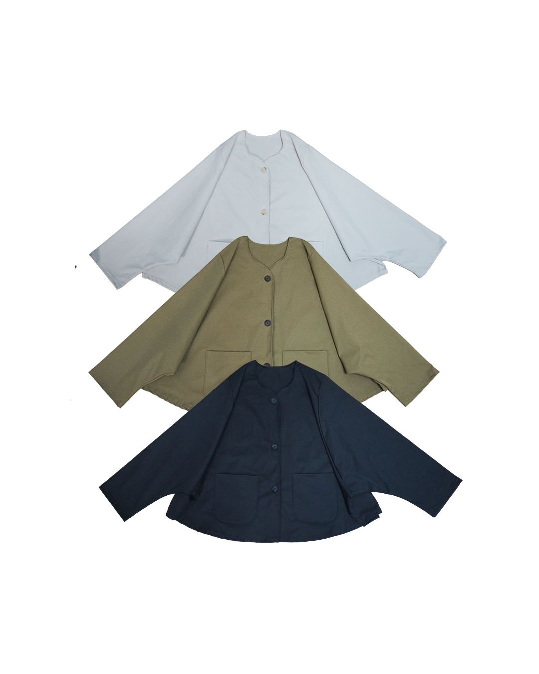 傘型雙口袋質感外套