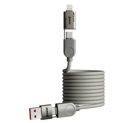 XPower MF240 1.2M 磁吸收納 4合1鋅合金 240W高速傳輸充電線