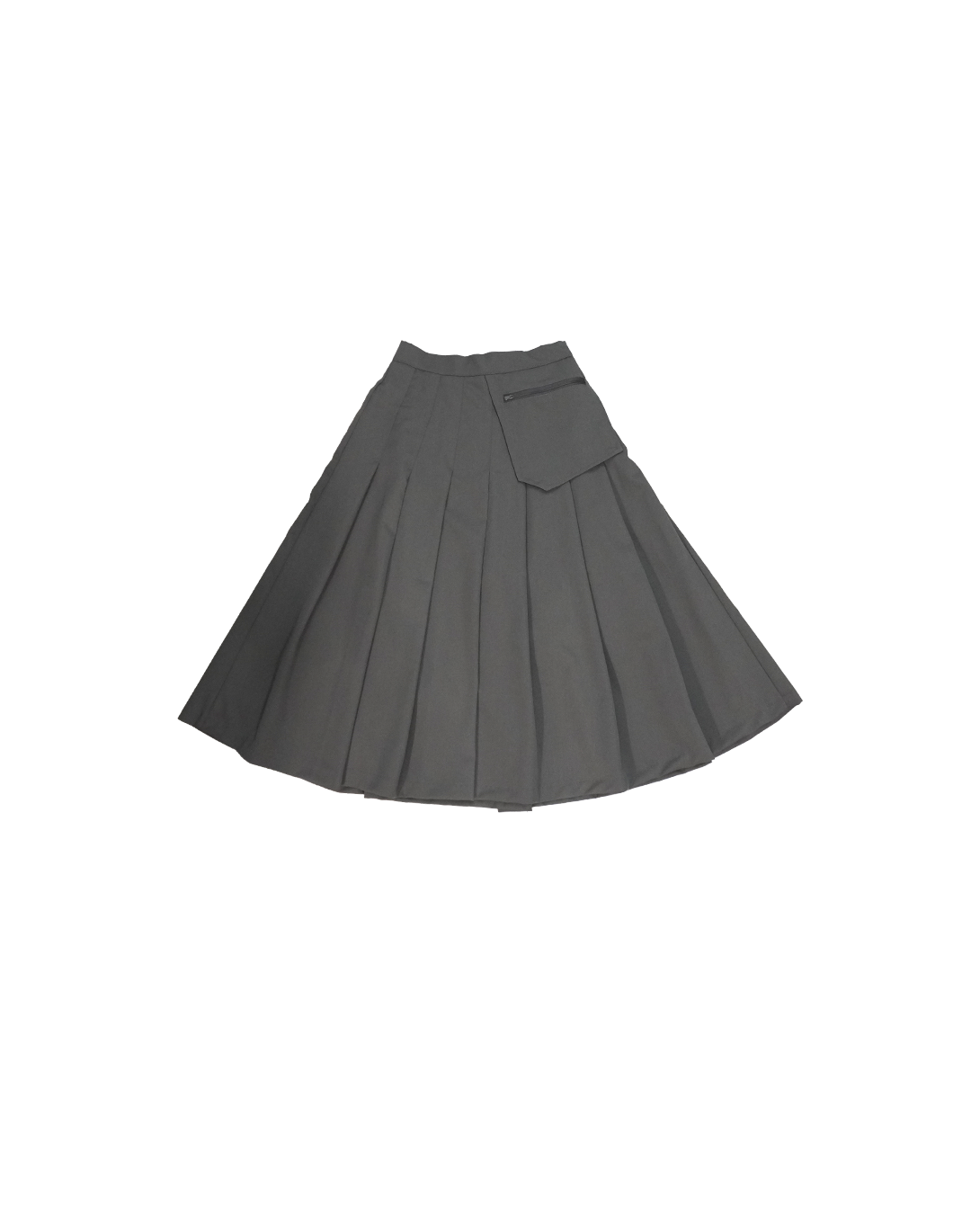 外口袋百褶半裙