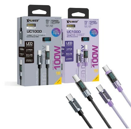 XPower UC100D 1M LED顯示 100W高速傳輸充電 Type-C>Type-C線