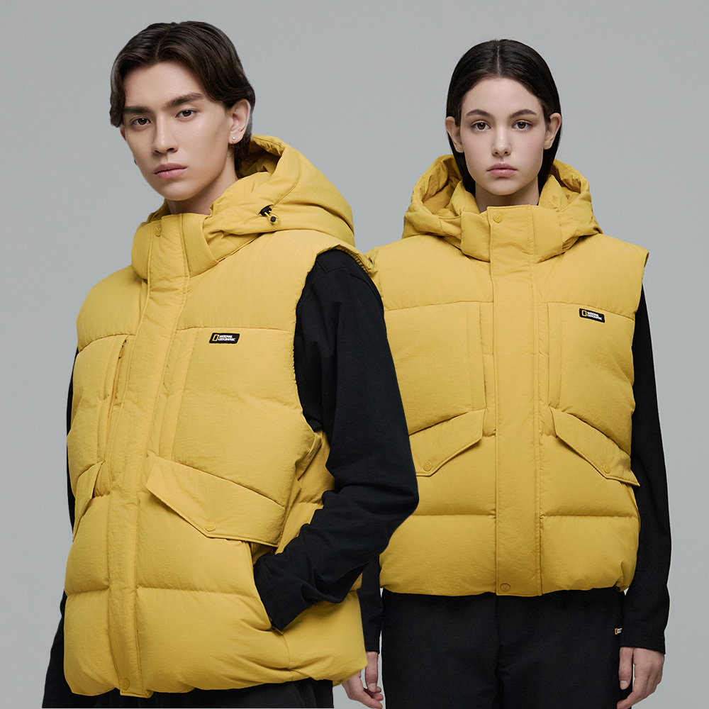 Puffer knit vest yellow TAN タン ステュディオス（unisex Gramicci x 