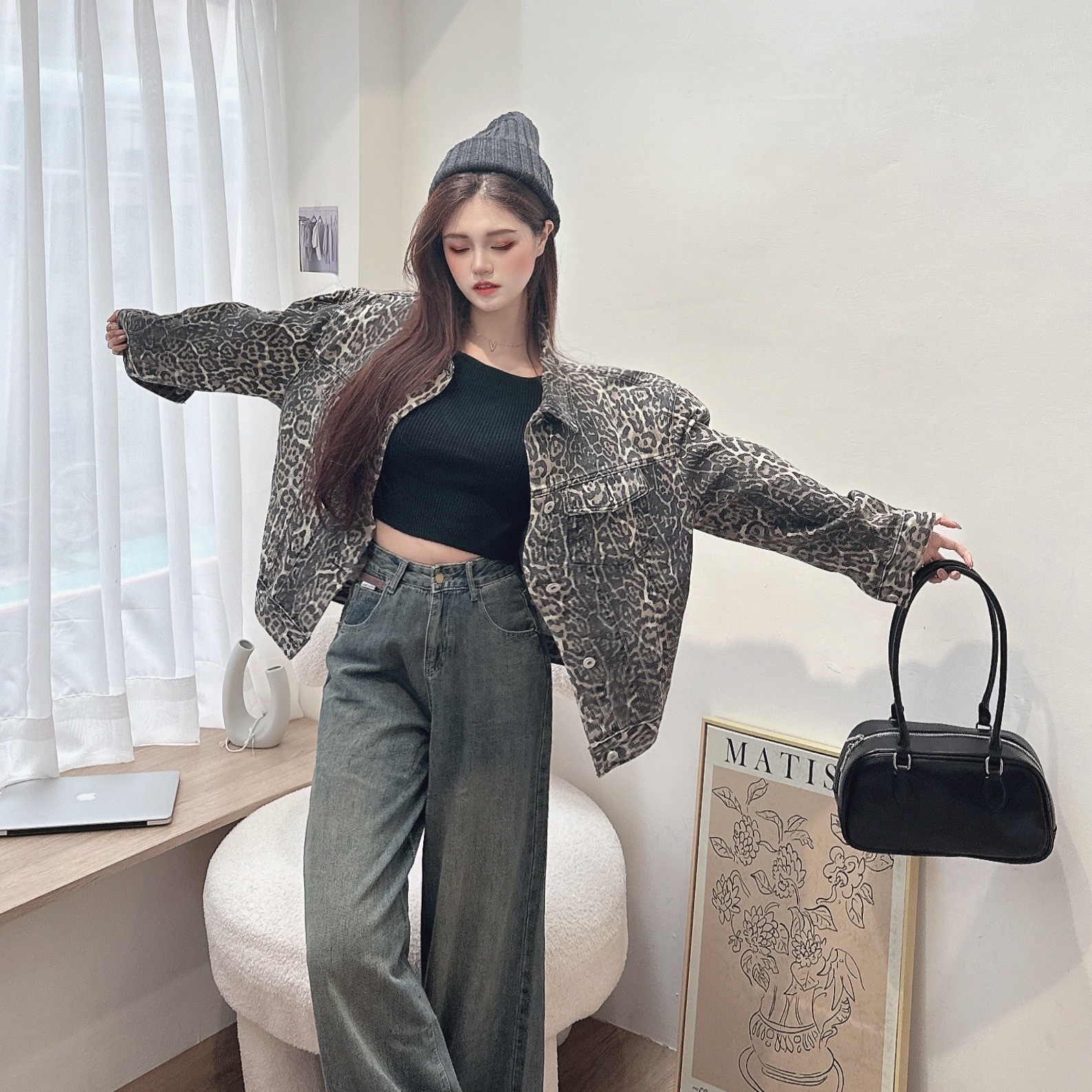 復古時髦豹紋外套/單一色