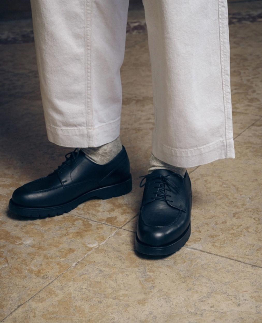 法國KLEMAN紳士皮鞋-FRODAN德比鞋-黑42號（現貨）