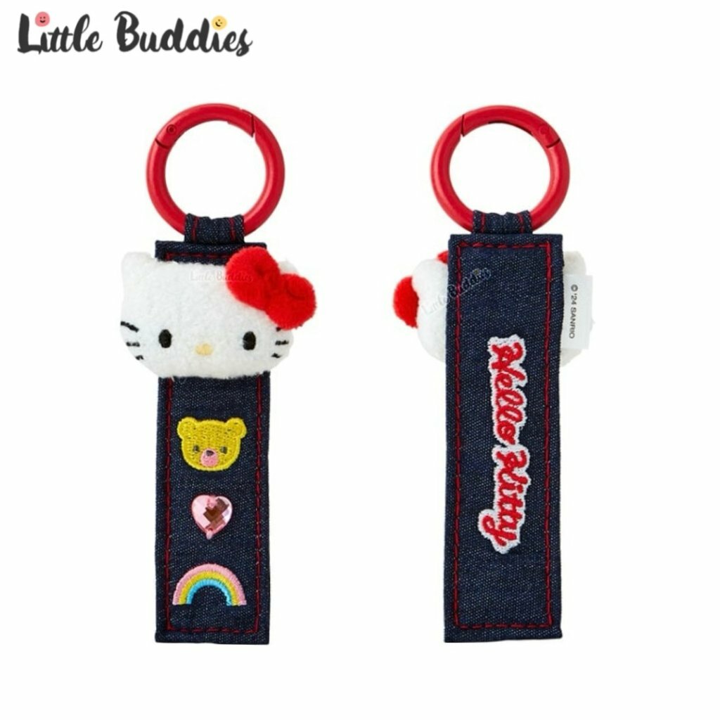 日本 Sanrio 牛仔布系列 - 公仔頭布帶匙扣