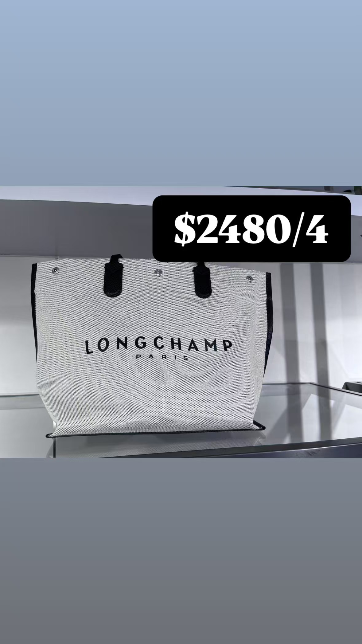 LONGCHAMP灰色手提包-T