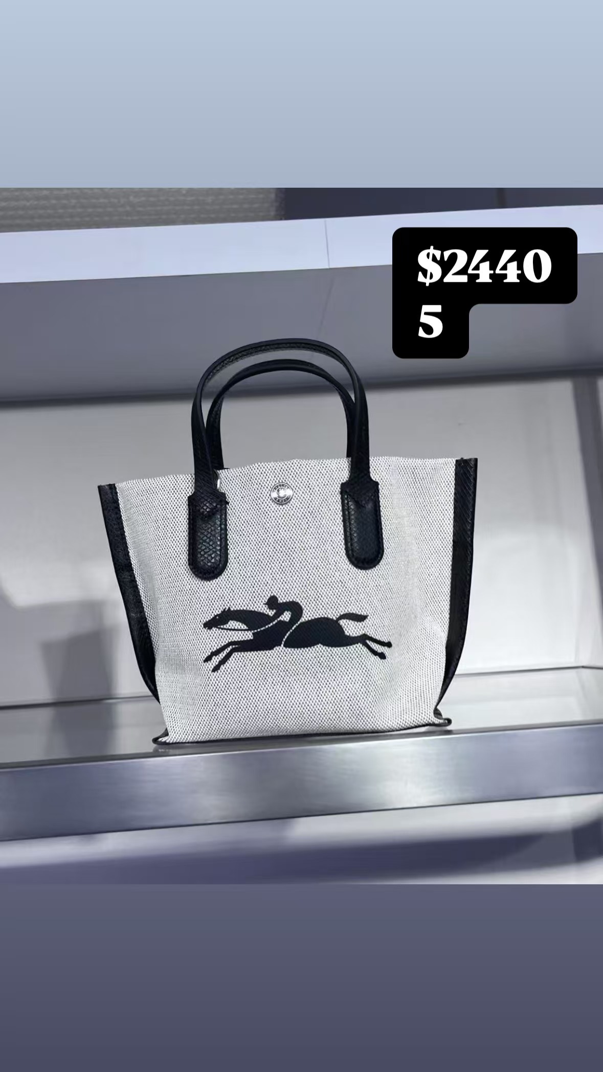 LONGCHAMP灰色手提包-T