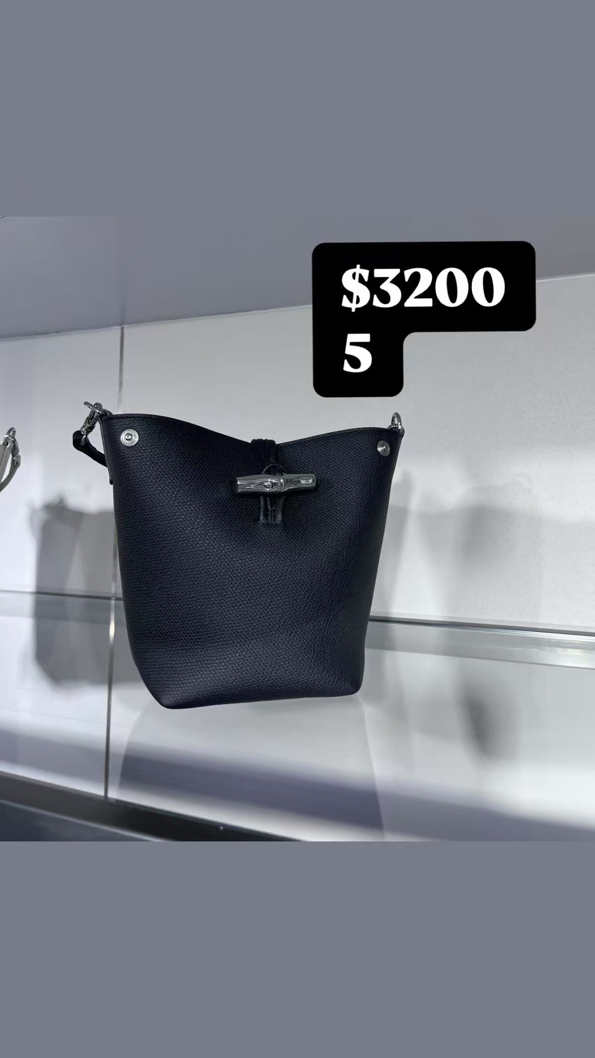 LONGCHAMP黑色水桶包-T