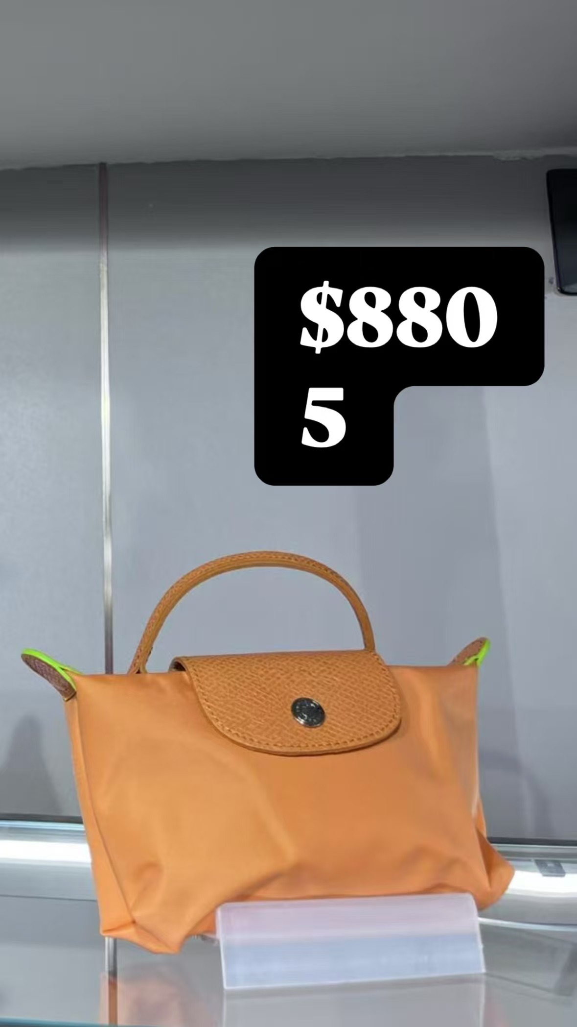 LONGCHAMP Mini 橙色餃子包-T