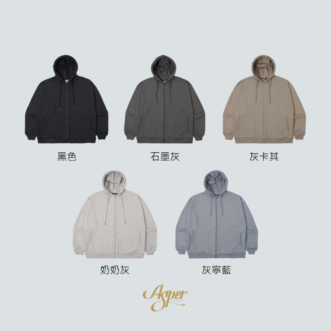 SBG 極厚磅(無刷毛)中絨圓弧口袋連帽外套 SB177