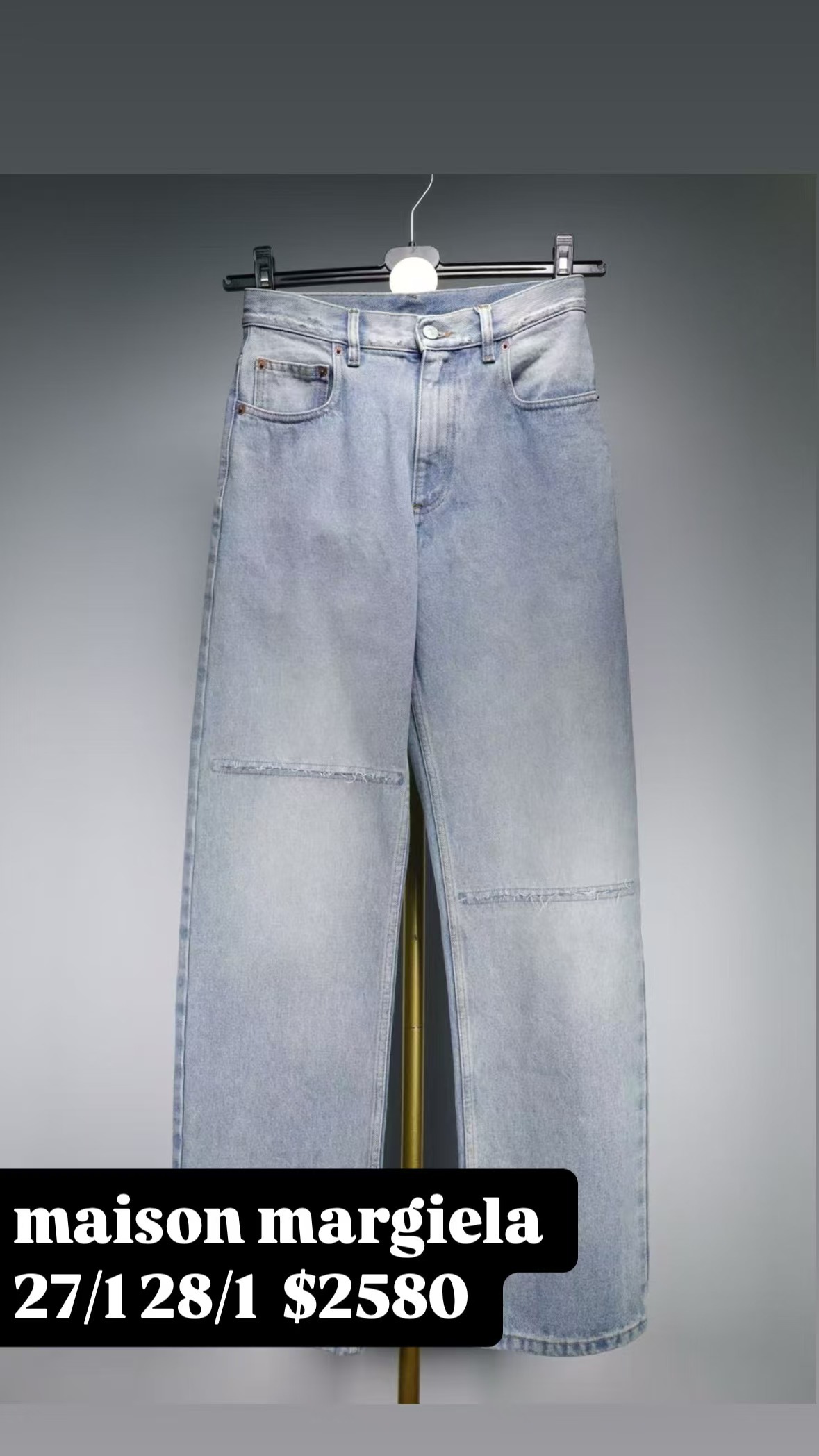 Maison margiela 淺色做舊牛仔褲-T