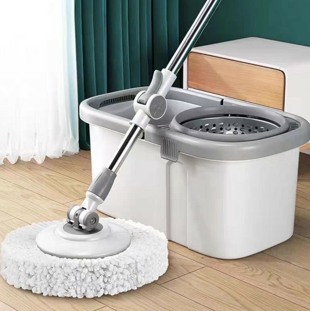 不鏽鋼下壓式旋轉懶人拖把