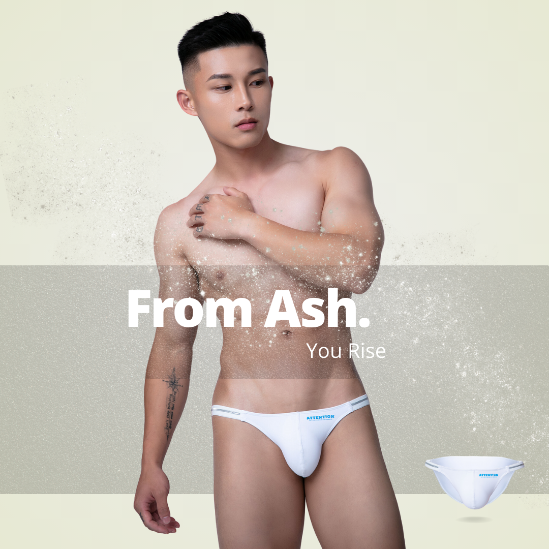 【雅仕白】極澀系高衩三角內褲