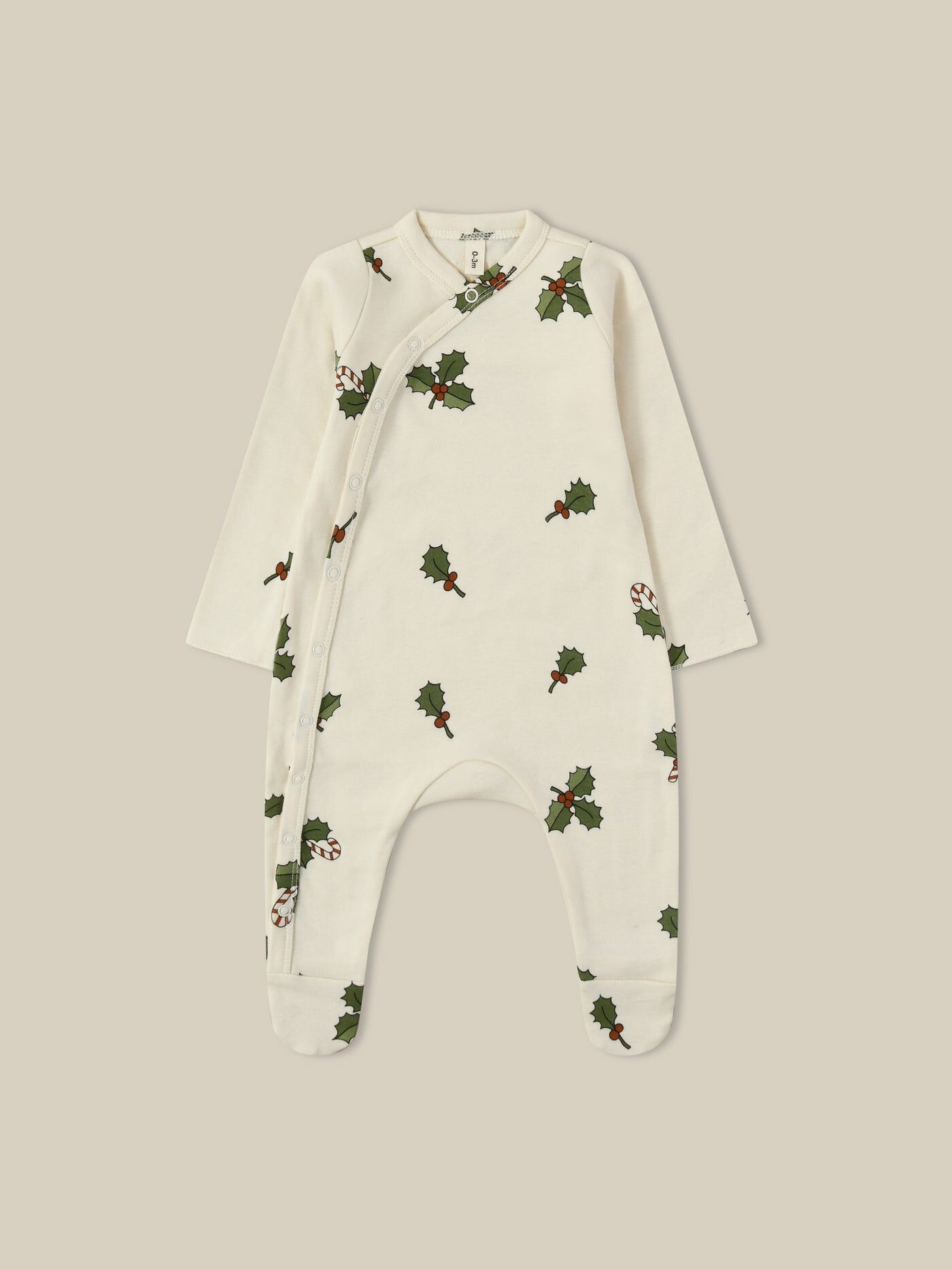 【預購】ORGANIC ZOO - Christmas Holly Footed Suit