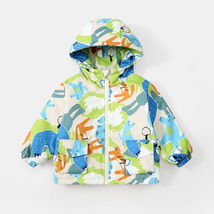 綠色動物 兩件式衝鋒外套