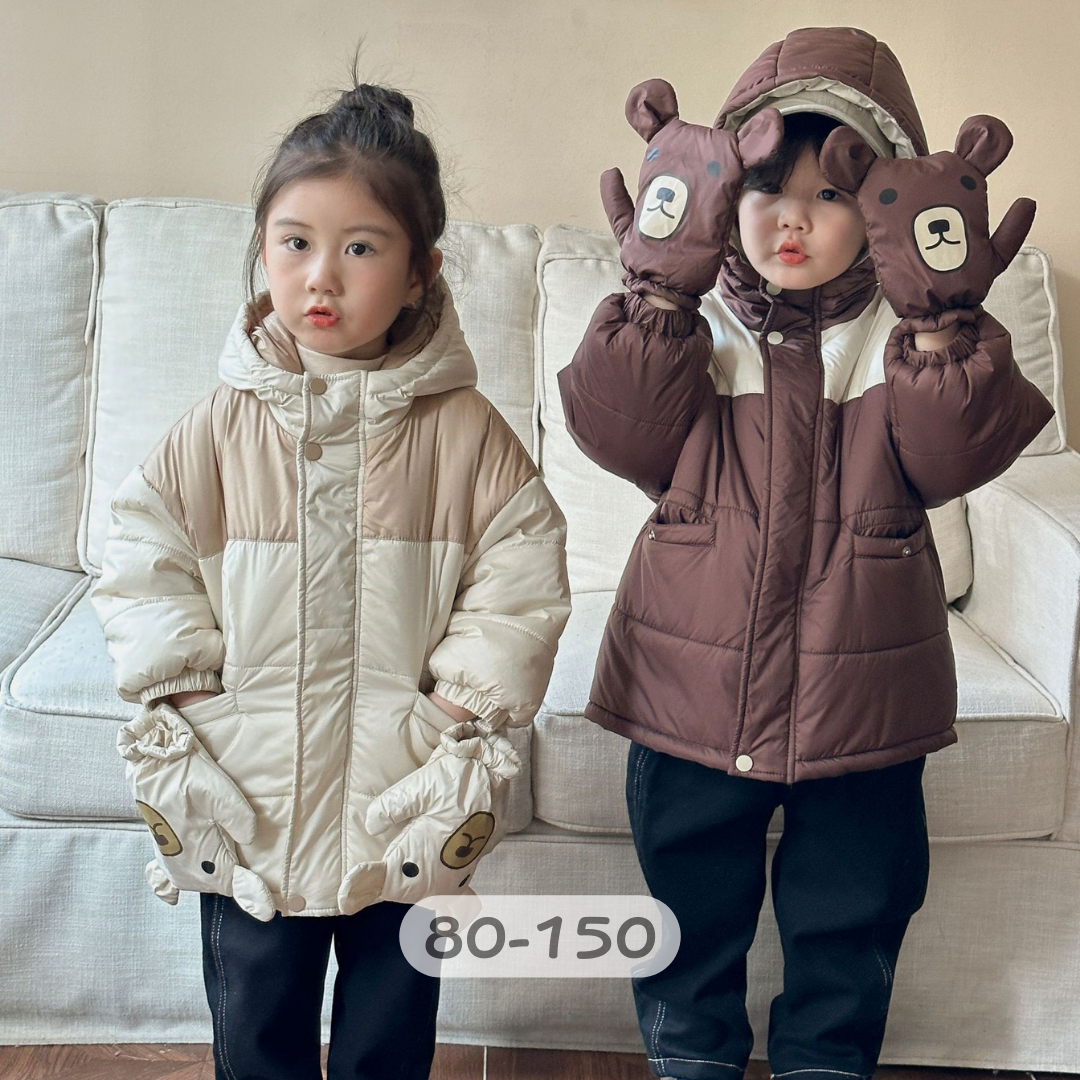 【限量】小熊手套手塞棉外套