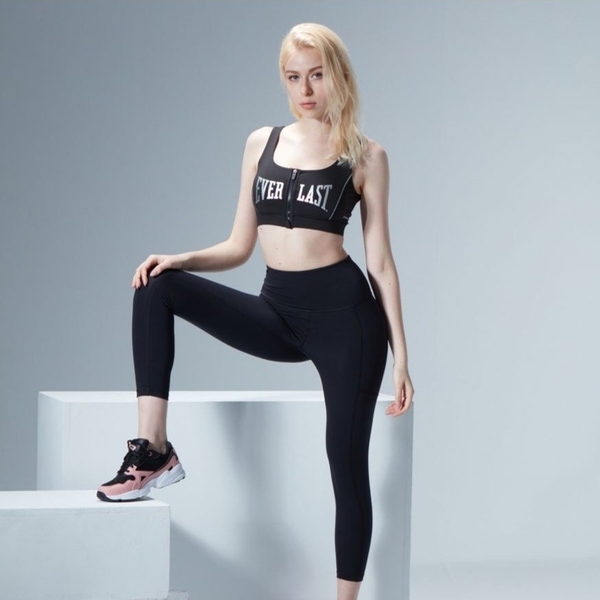 EVERLAST 運動內衣 黑銀 大LOGO 印花 健身 訓練 有氧 運動 女 4122146120