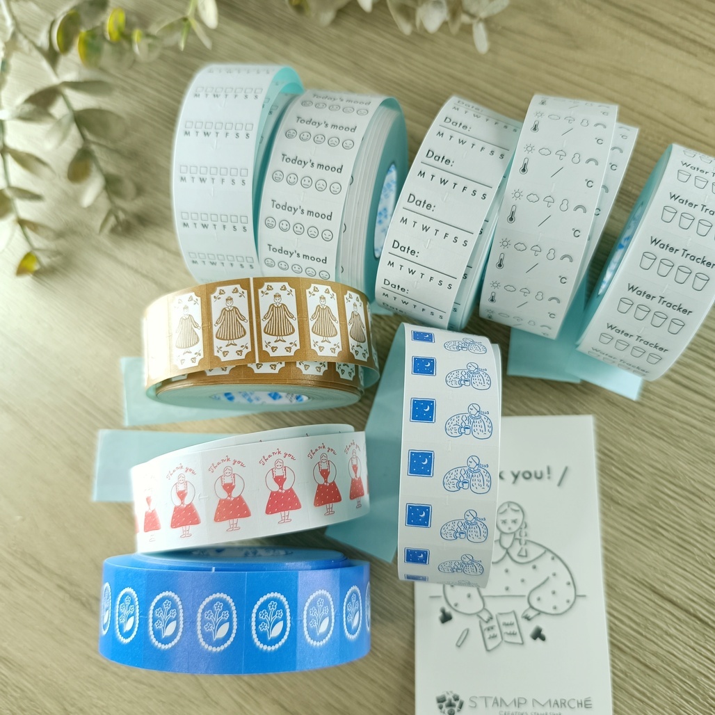 日本Stamp Marche．標籤機貼紙膠帶捲 多款 <整捲/分裝>
