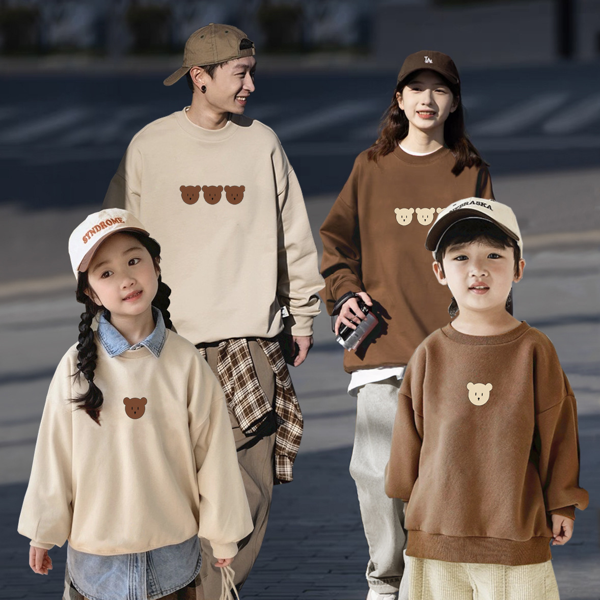 親子裝 簡約風小熊上衣 / 連身衣 2色 80-150cm