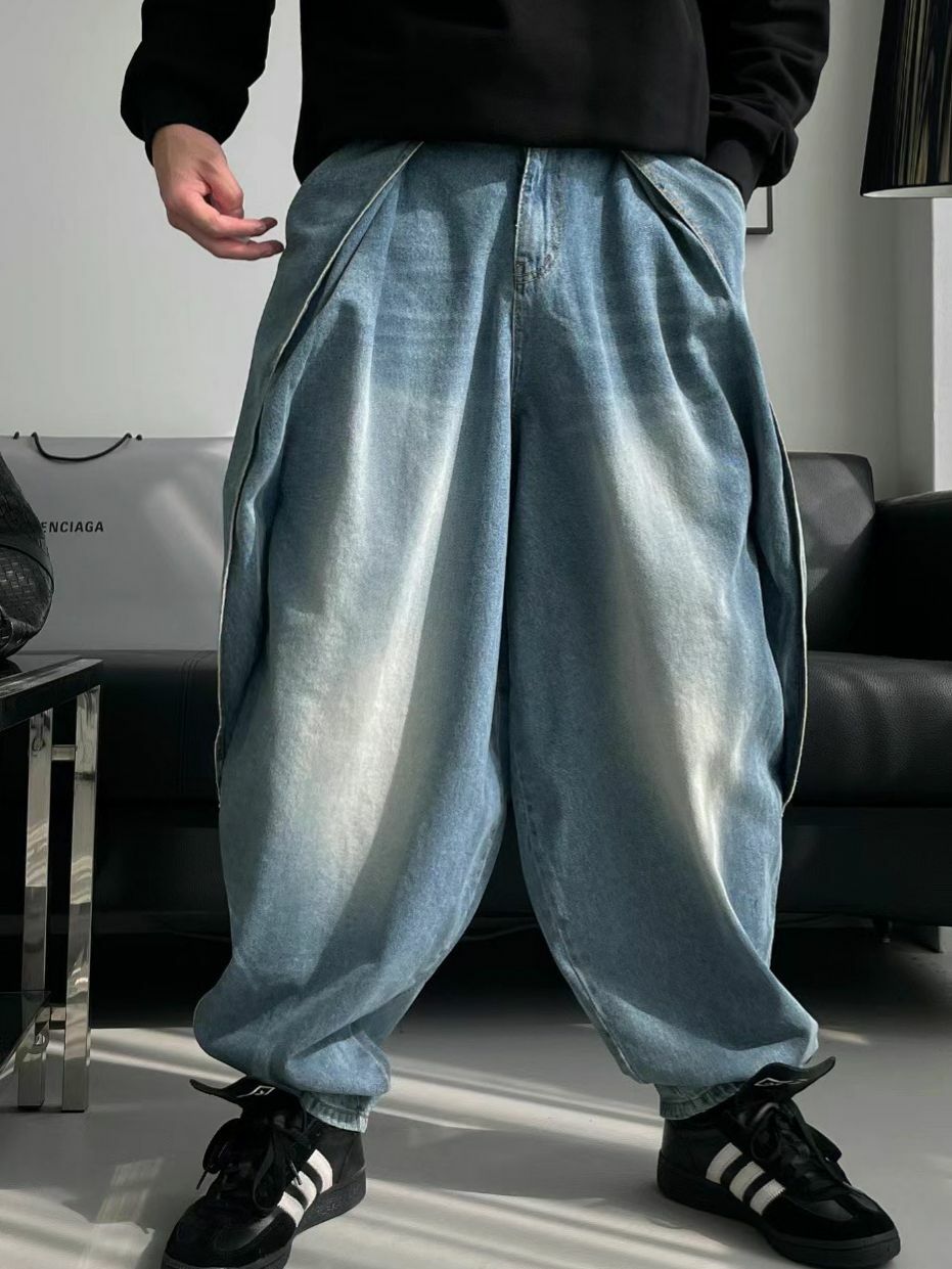 洗水淨色鬆身牛仔褲 ENOC-003P