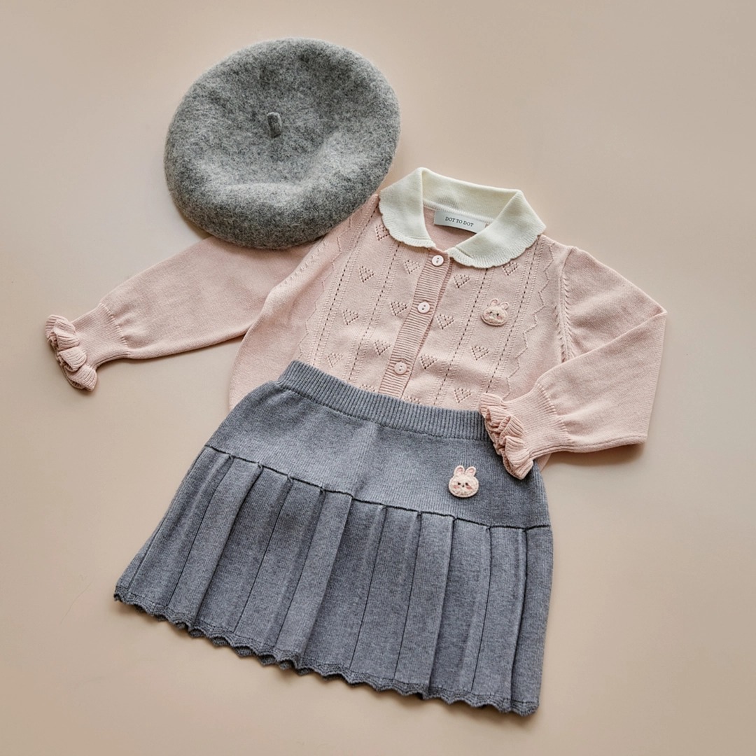 24FW DTD暖暖校園風系列-針織褶皺短裙