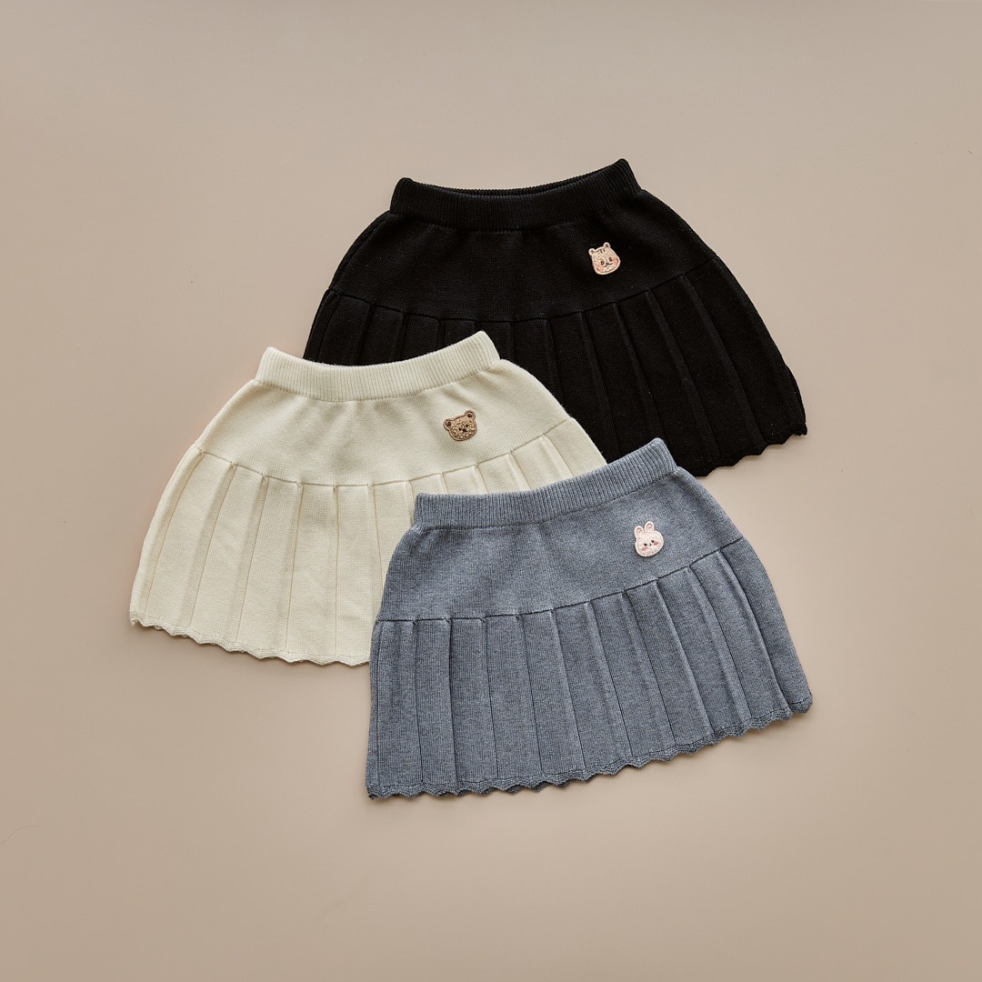 24FW DTD暖暖校園風系列-針織褶皺短裙