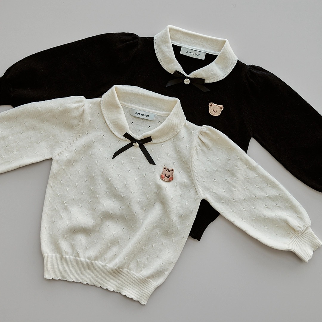 24F/W DTD暖暖校園風系列-蝴蝶結針織上衣