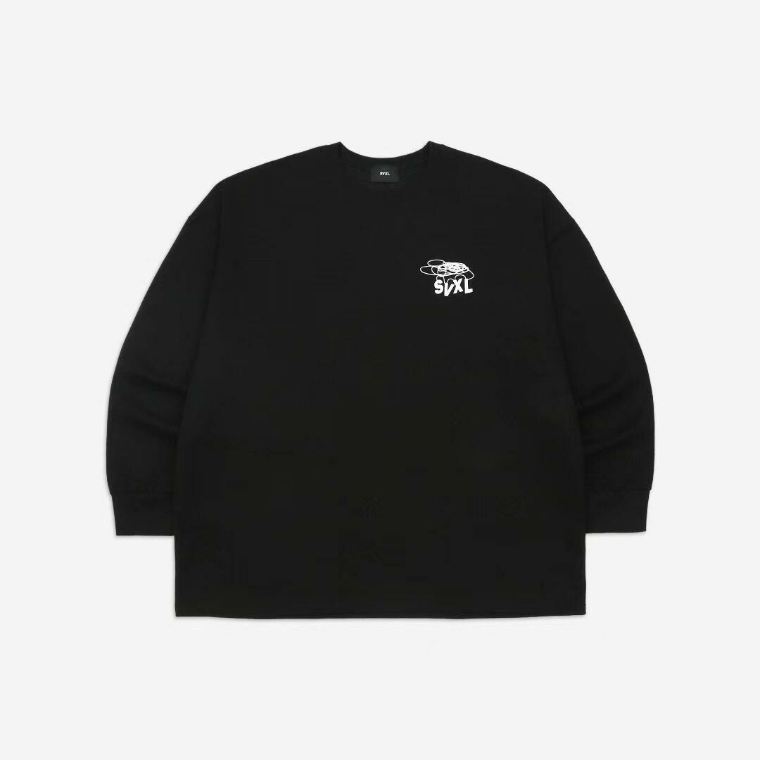 OverSize英文字圖案長袖衫 SVXL-040T
