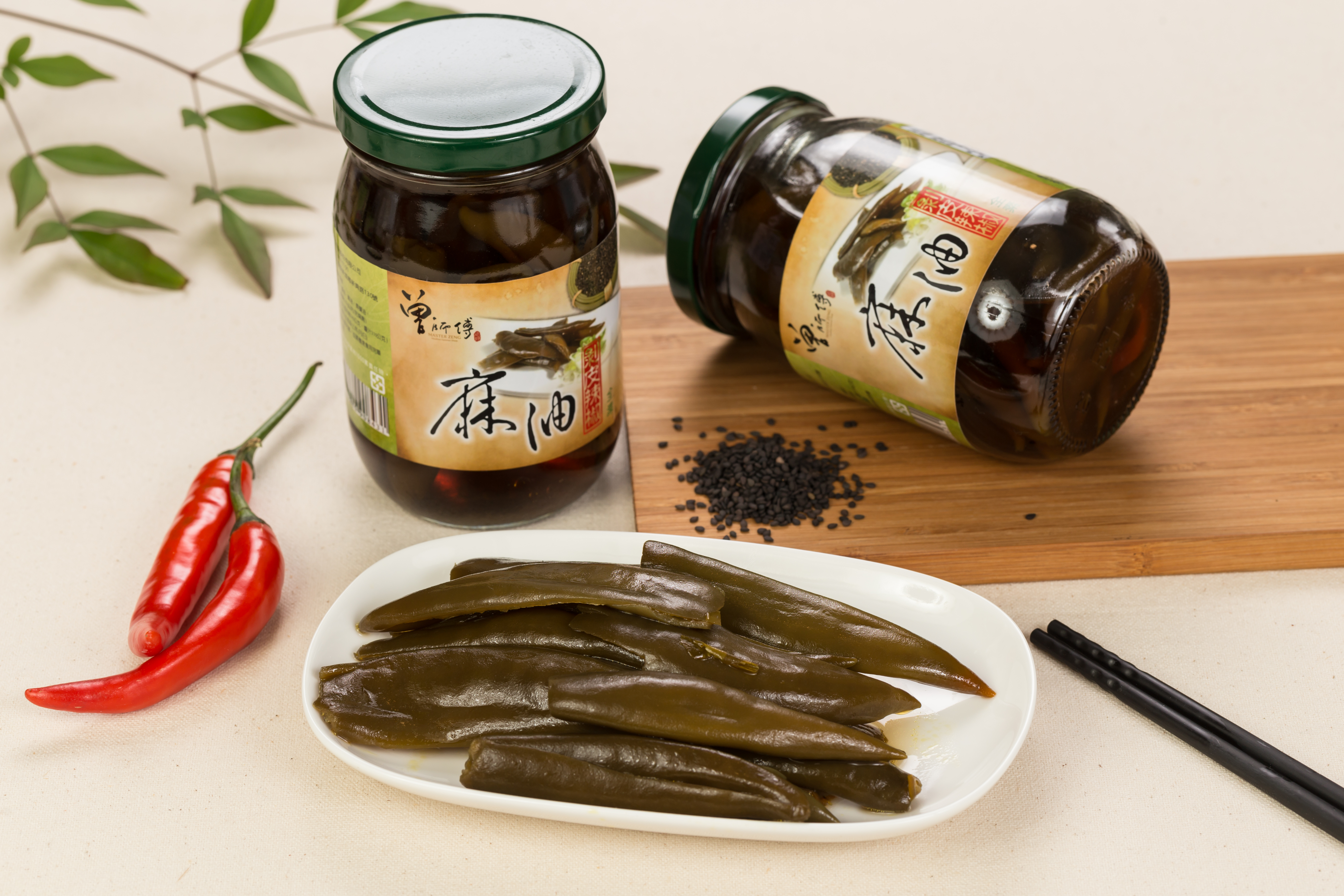 麻油剝皮辣椒450g｜小辣｜常溫｜素食