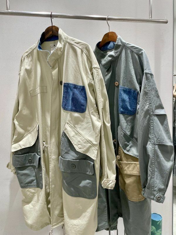 拼色企領拉鍊長褸 HIGH FIVE-120JK