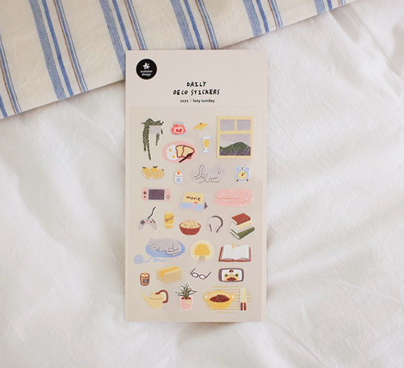 慵懶週末 日常系列手帳貼紙#1171｜韓國Suatelier
