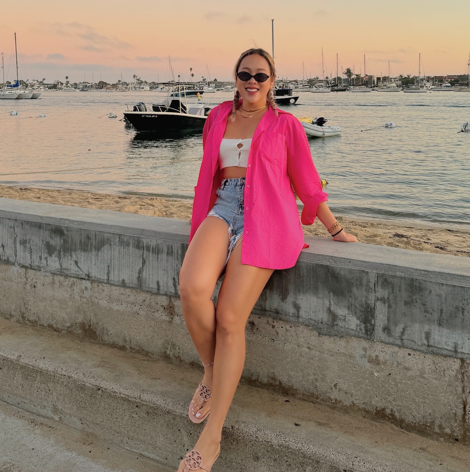 多種穿法🍒美式莓紅BF襯衫