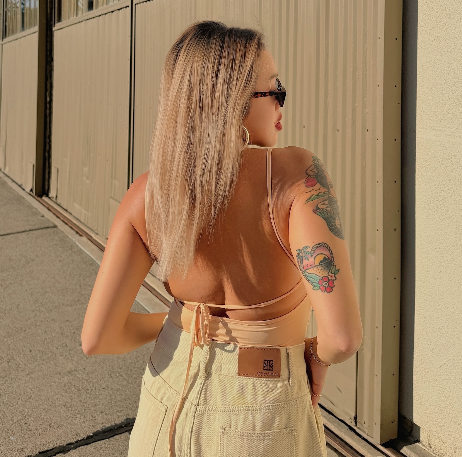 透視感💭裸色網紗Bodysuit