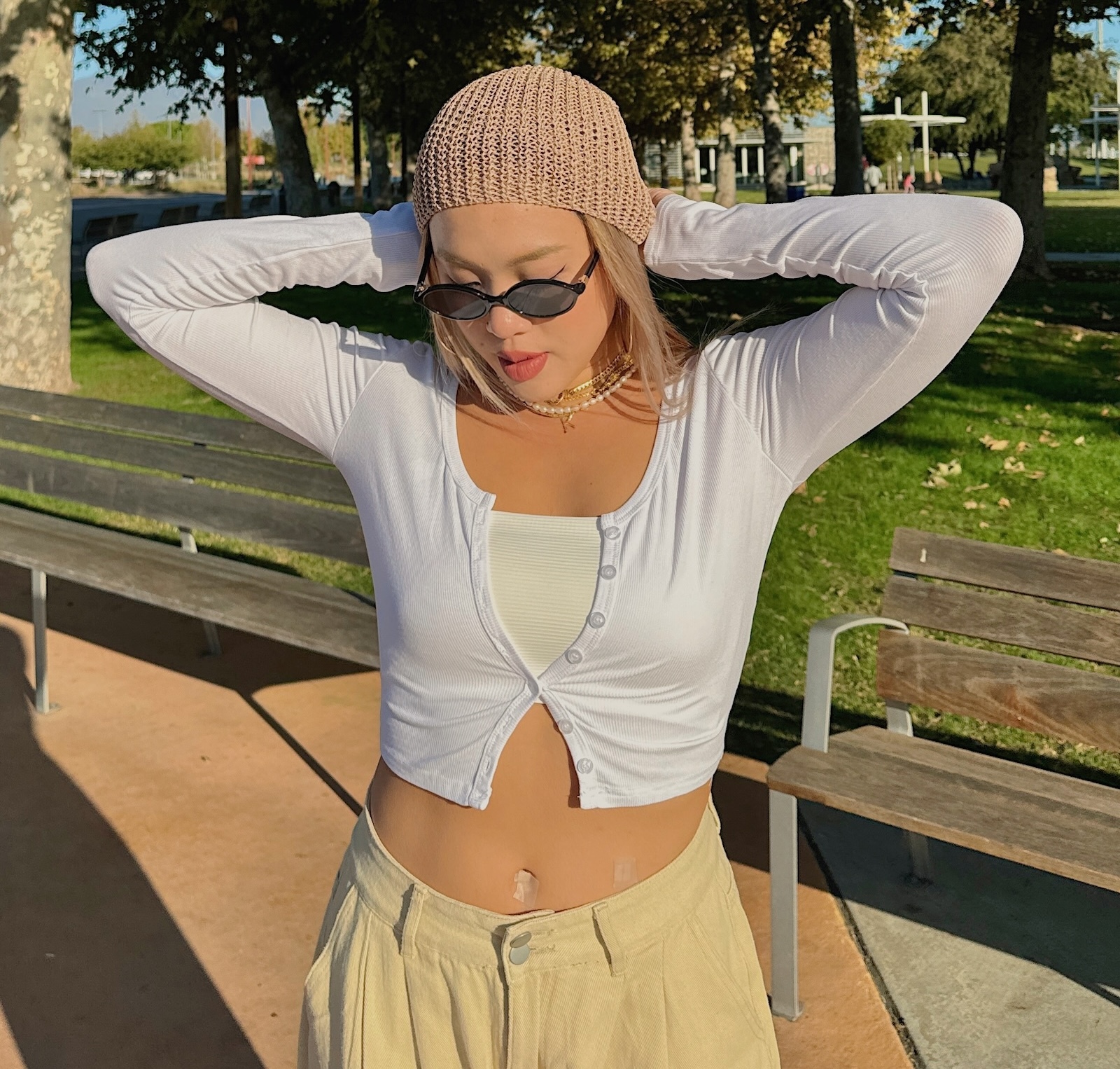 𝐑𝐢𝐛𝐅𝐥𝐞𝐱™百搭包色款☕️美式排扣螺紋短Tee(3色)