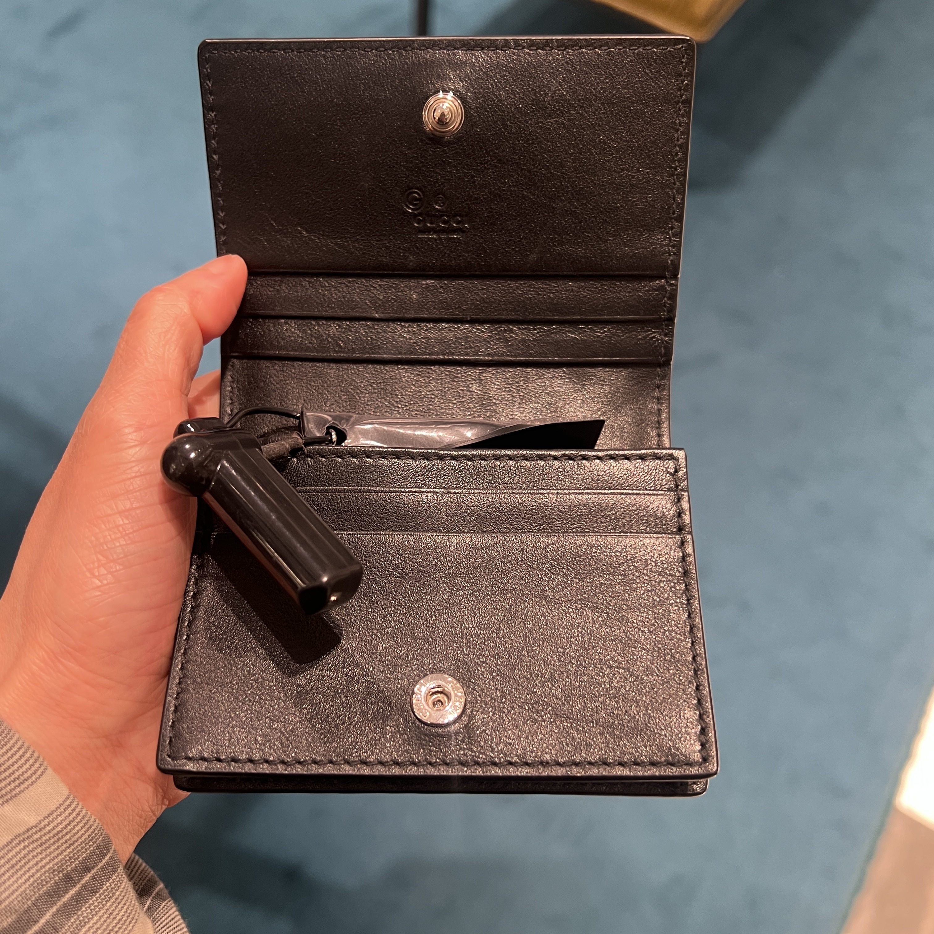 Gucci Microguccissima Cardholder Wallet in Black